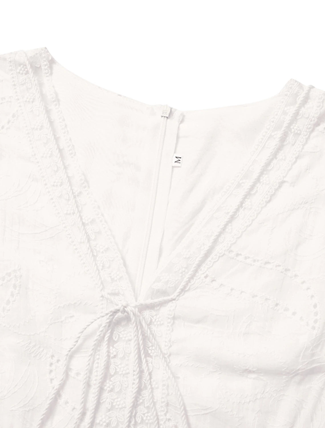 Women‘s Party Dress Casual Dress Lace Dress Mini Dress White Beige 3/4 Length Sleeve Embroidery Ruched Summer Spring Fall V Neck Fashion Wedding Summer Dress Office