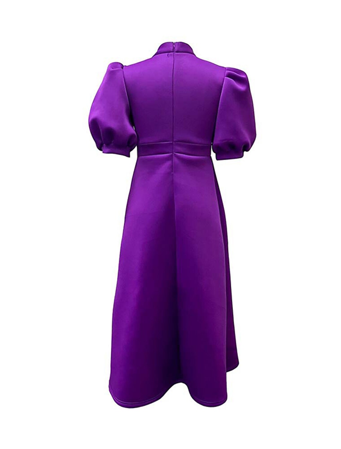 Women‘s Prom Cocktail Party Dress Wedding Guest Dress Swing Dress Long Dress Maxi Dress Purple Yellow Red Half Sleeve Pure Color Bow Spring Summer Stand Collar