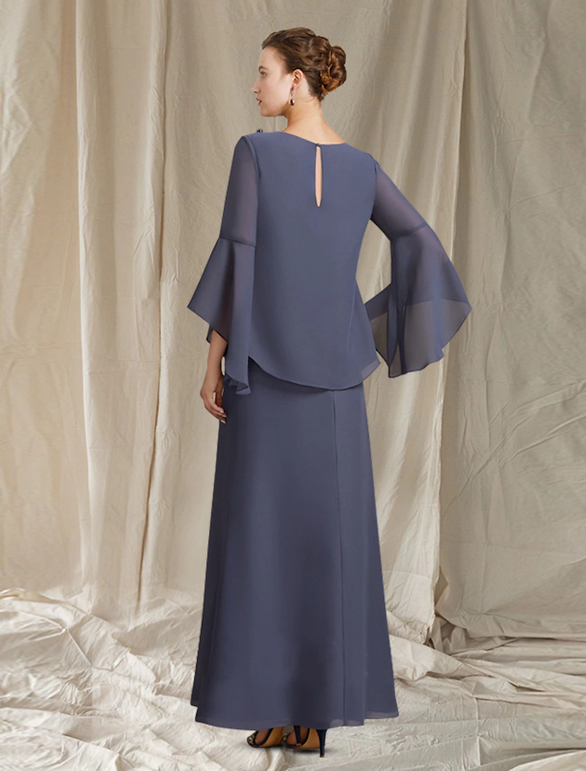 Weitese chiffon ankle-length gown, ideal for formal events.