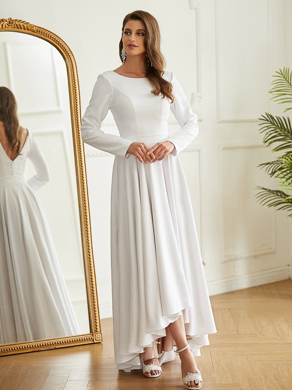 Close-up of the ruffled detail on the Weitese wedding dress.