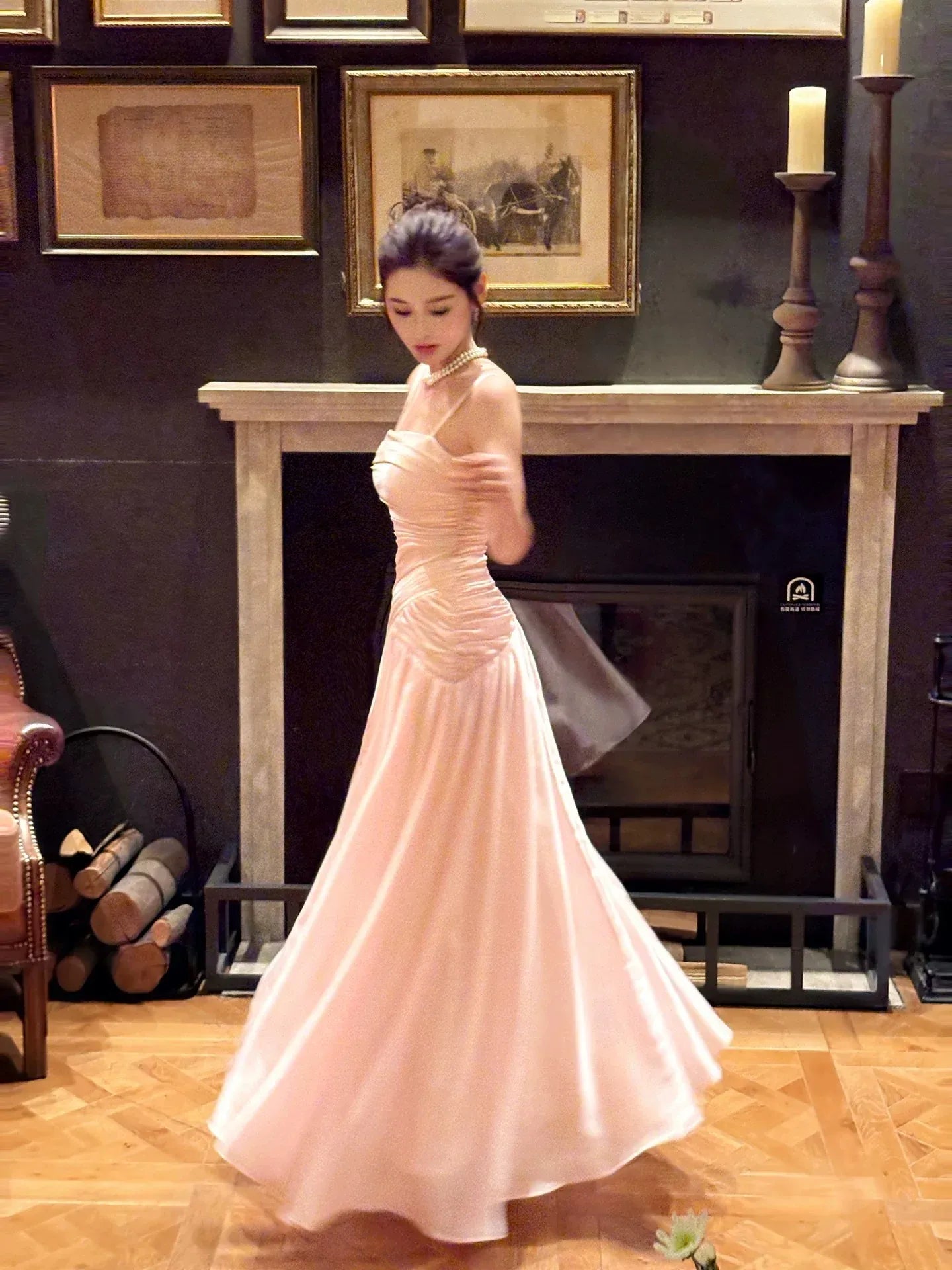 Elegant A-Line Square Neck Sleeveless Zipper Back Floor-Length Evening Party Dress