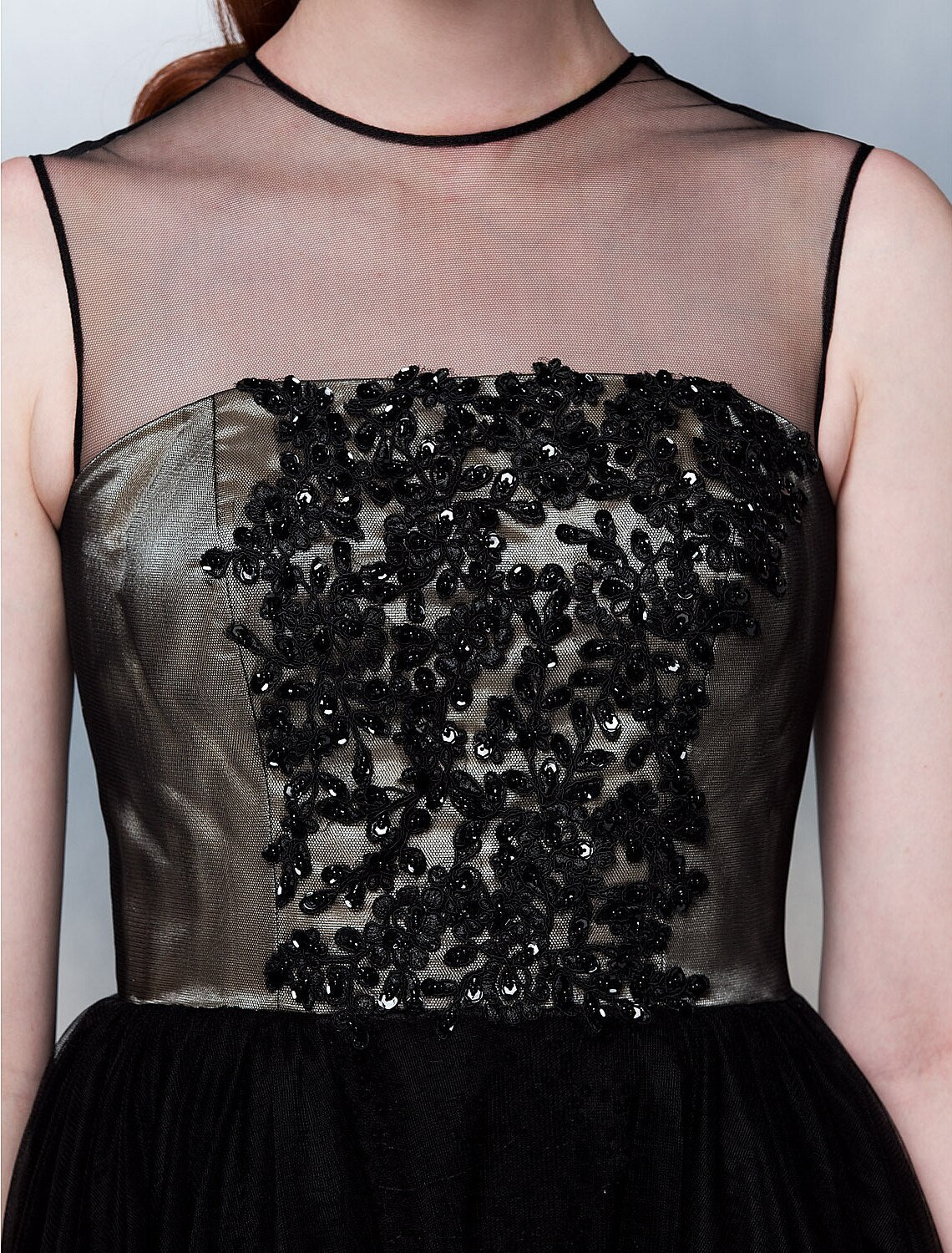 Model wearing the elegant Weitese ball gown for a formal event.