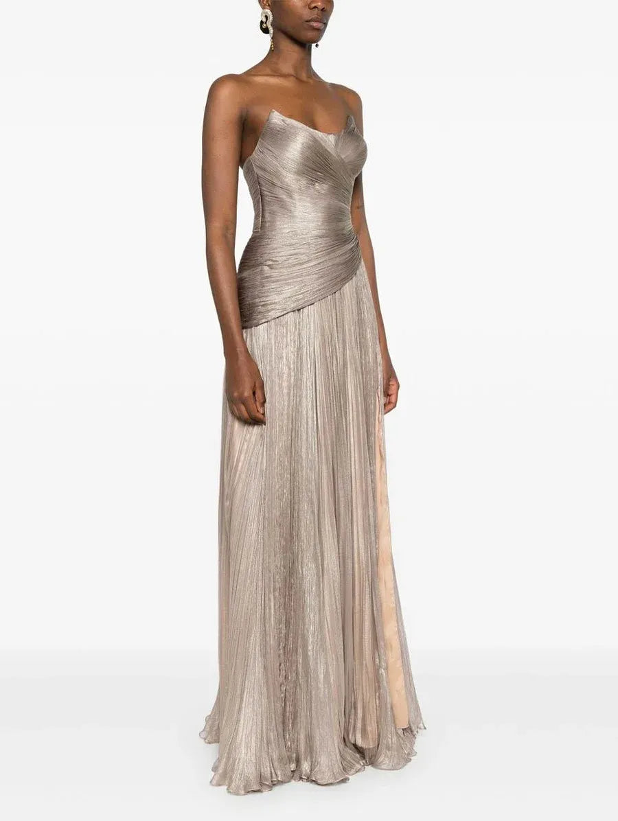 Elegant Flowy A-Line Sweetheart Neck Sleeveless Lace-Up Back Train Evening Dress