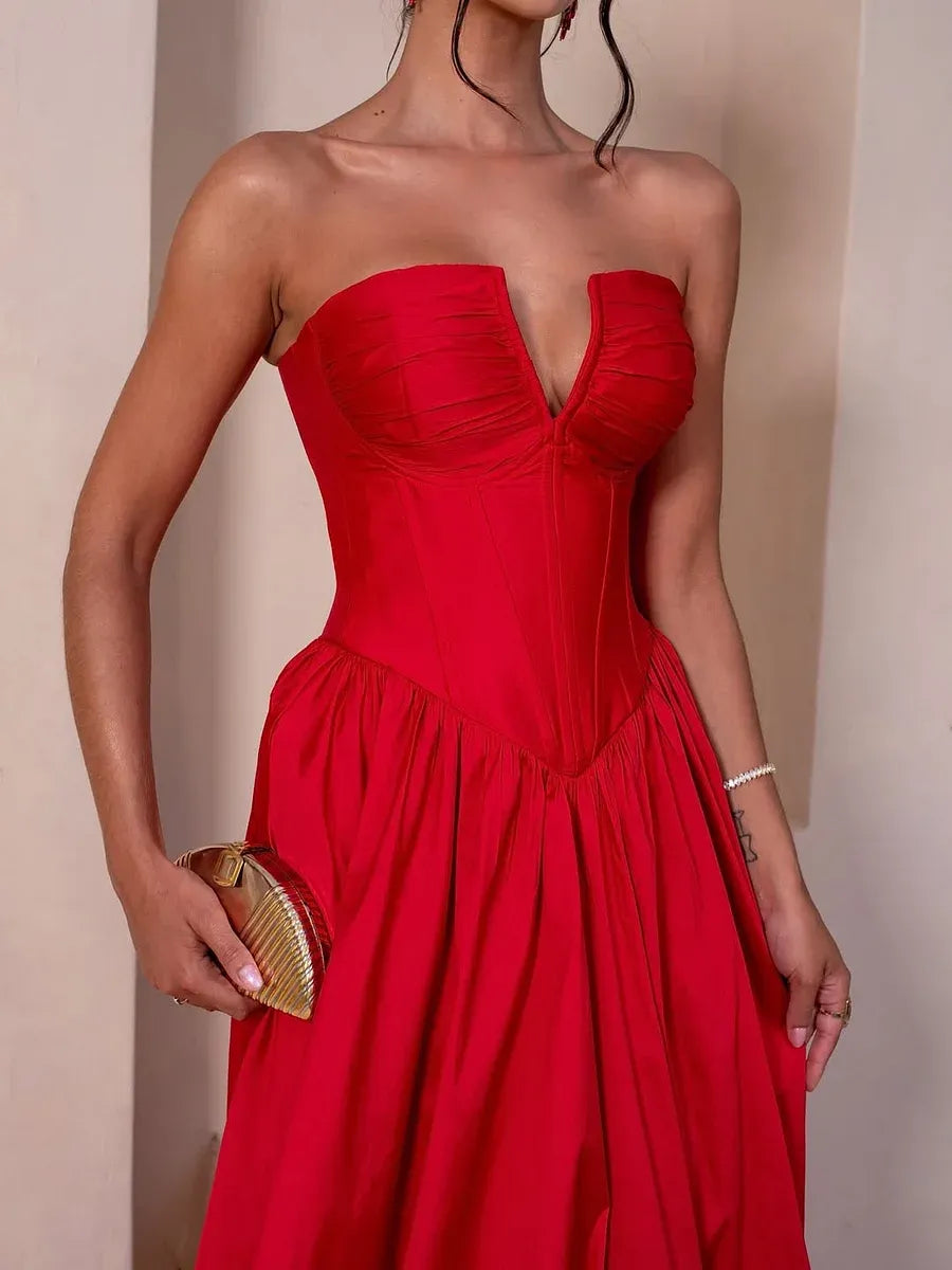 Elegant Flowy A-Line Sweetheart Neck Sleeveless Lace-Up Back Train Evening Dress