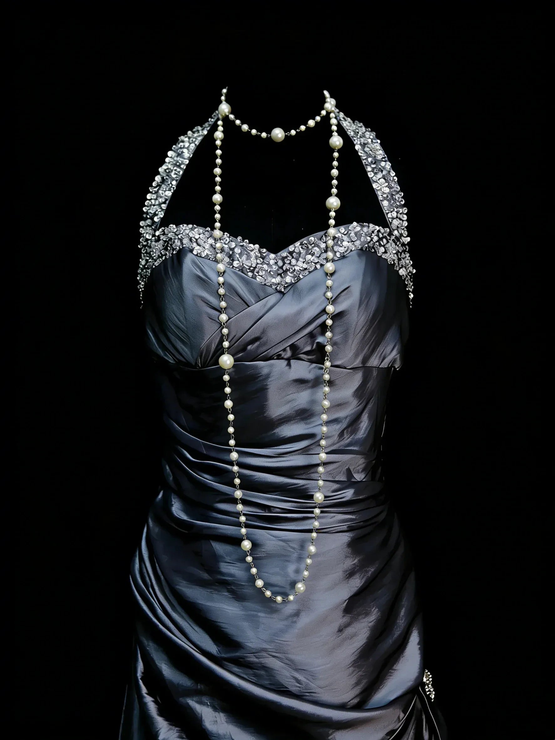 Elegant Mermaid Halter Neck Sleeveless Bow Back Floor-Length Cocktail Dress
