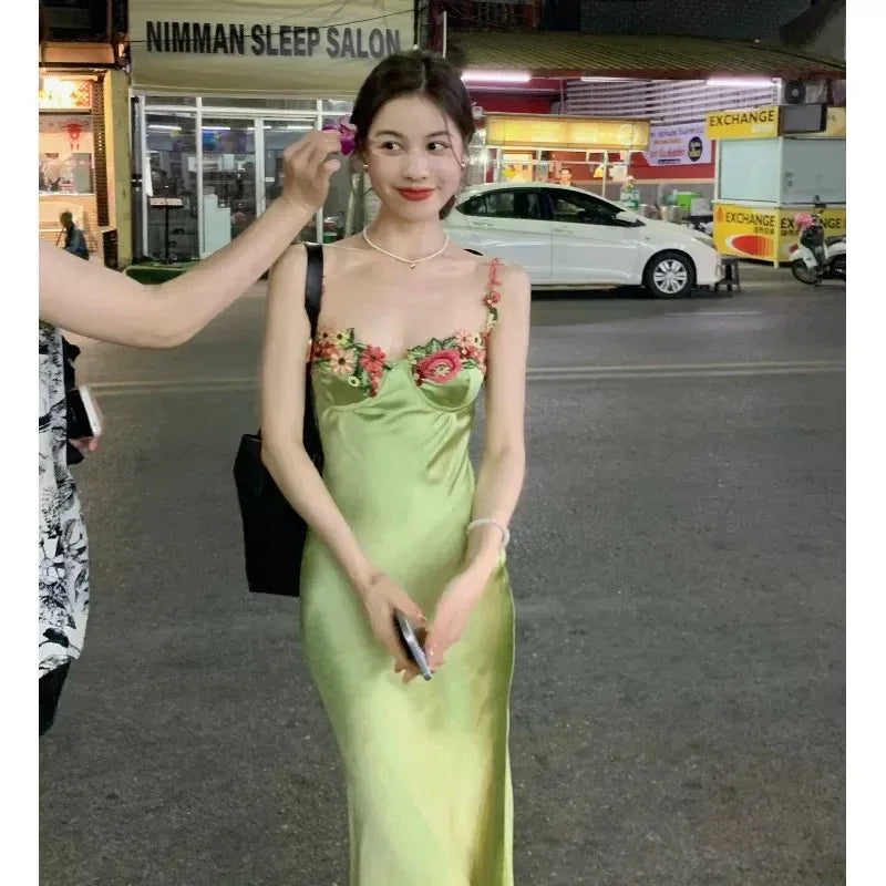 Elegant Mermaid Sweetheart Spaghetti Strap Sleeveless Floor-Length Casual Evening Dress