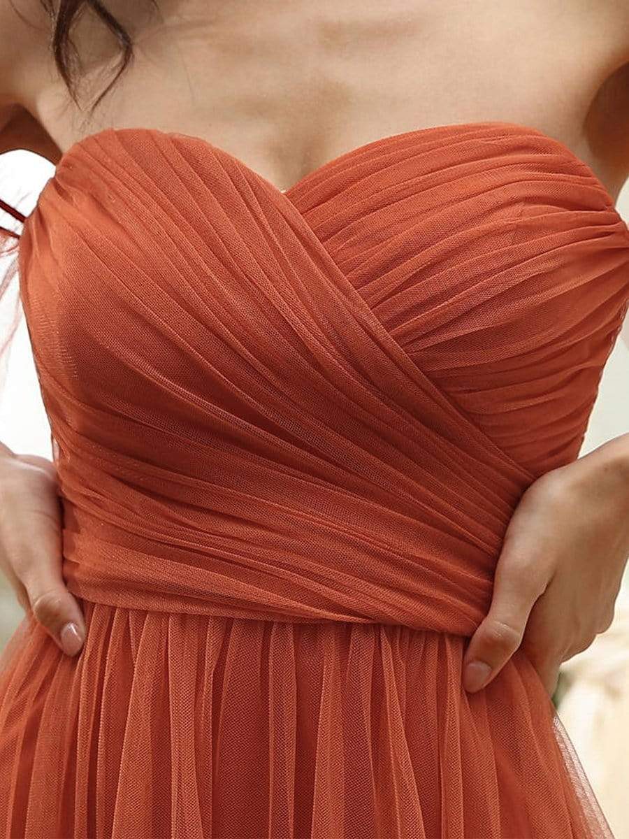 Weitese off-shoulder sweetheart pleated evening dress in blue.