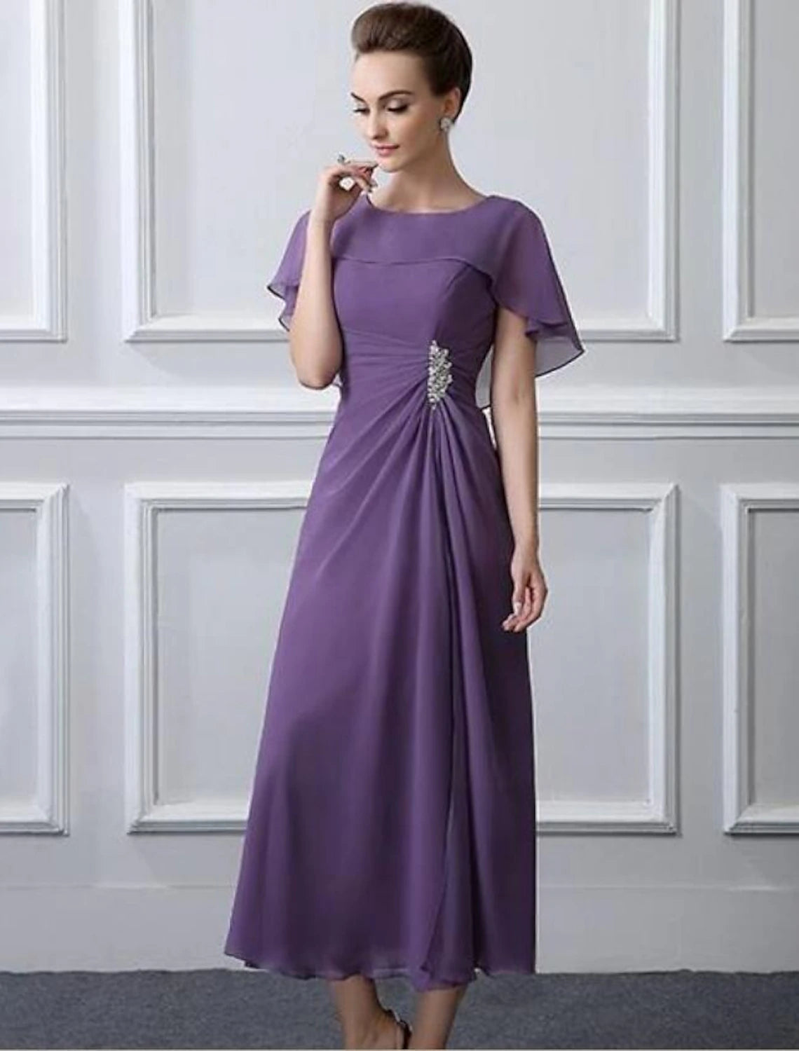 Back view of the elegant A-Line formal dress.