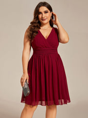 short dresses plus size Bridesmaid Dress - Chiffon V-Neck Dress With so much “The ZERO size mini cocktail dresses 颜色:White