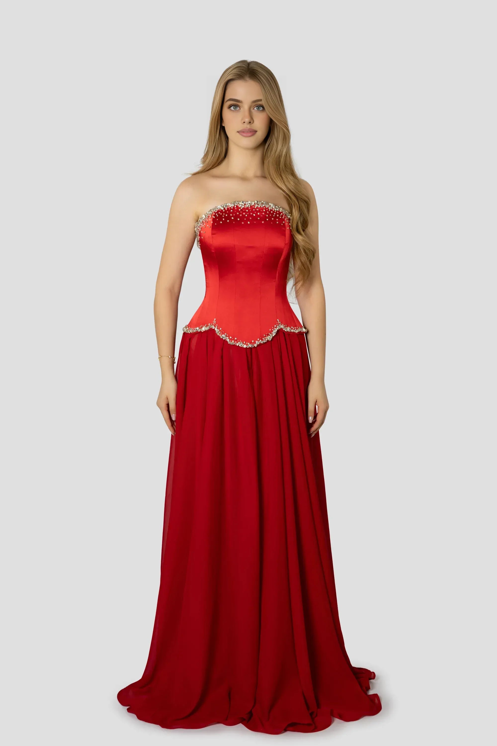 Elegant A-Line Corset Sleeveless Chiffon Floor-Length Prom Dress