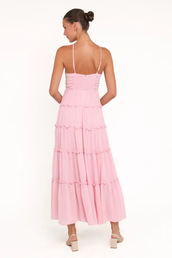 Elegant A-Line Halter Neck Sleeveless Backless Floor-Length Prom Dress