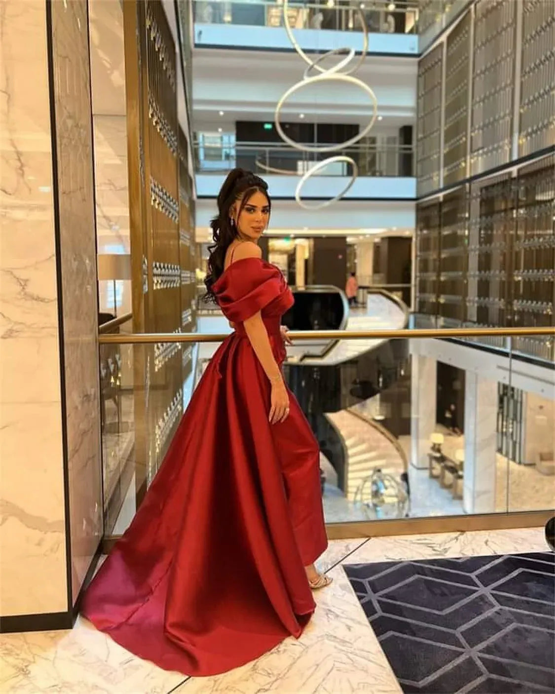 Elegant A-Line Off-The-Shoulder Sleeveless Pleated Satin Sweep Train Prom Dress
