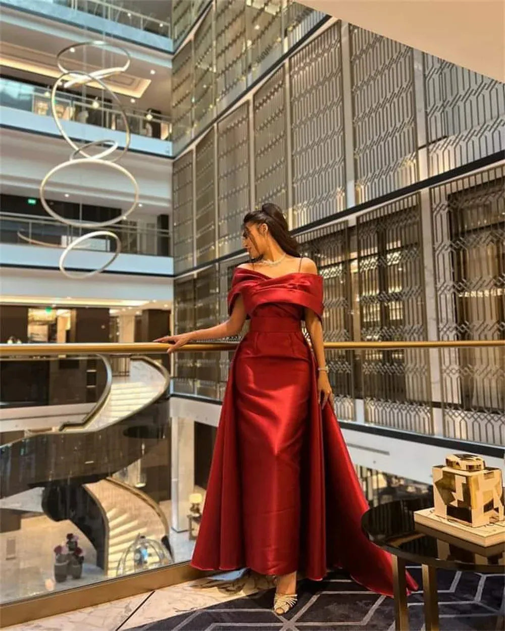 Elegant A-Line Off-The-Shoulder Sleeveless Pleated Satin Sweep Train Prom Dress