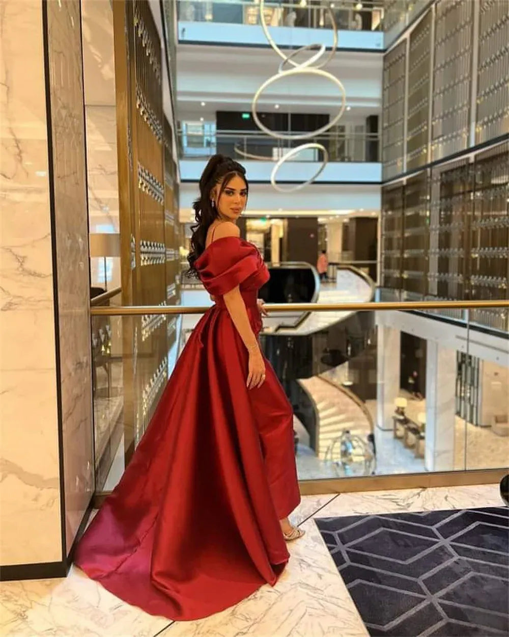 Elegant A-Line Off-The-Shoulder Sleeveless Pleated Satin Sweep Train Prom Dress
