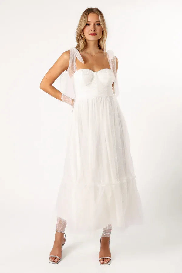 Elegant A-Line Off Shoulder Sleeveless Back Zip Ankle-Length Prom Dress