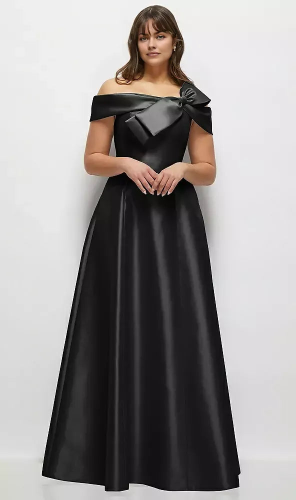 Elegant A-Line Off the Shoulder Cap Sleeve Backless Floor-Length Mother of the Bride Dress