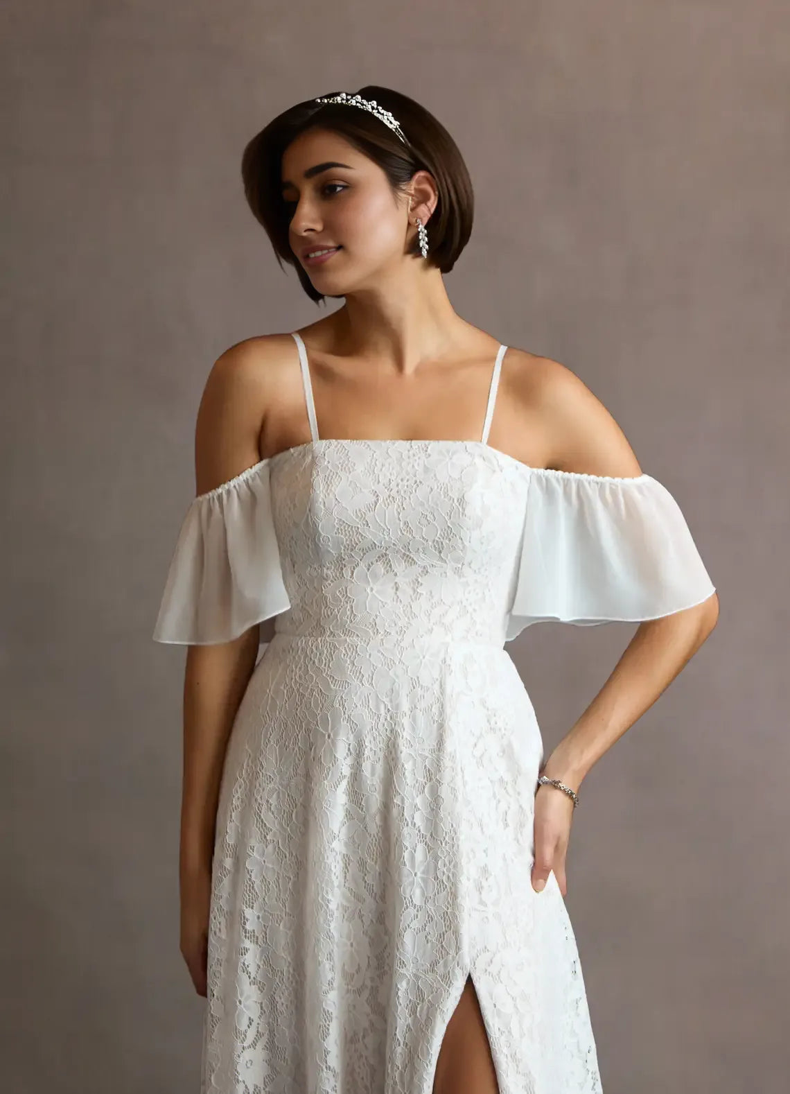 Elegant A-Line Off the Shoulder Sleeveless Back Zip Floor-Length Evening Dress