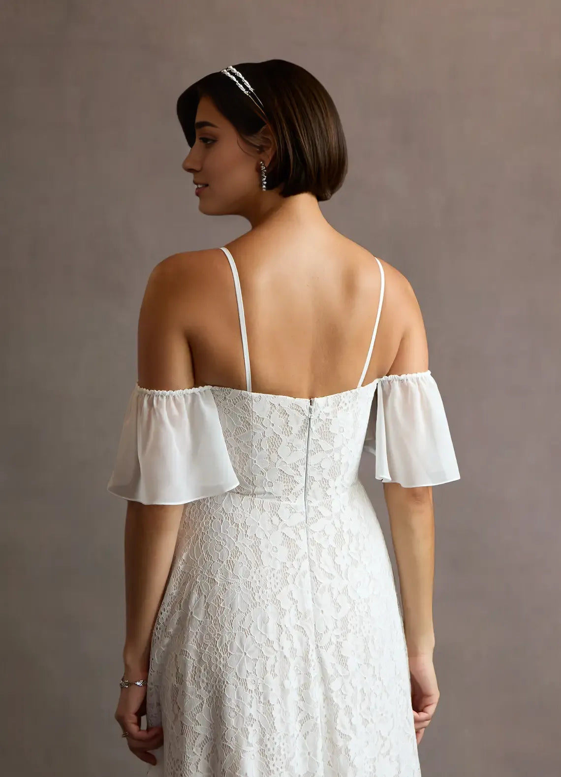 Elegant A-Line Off the Shoulder Sleeveless Back Zip Floor-Length Evening Dress