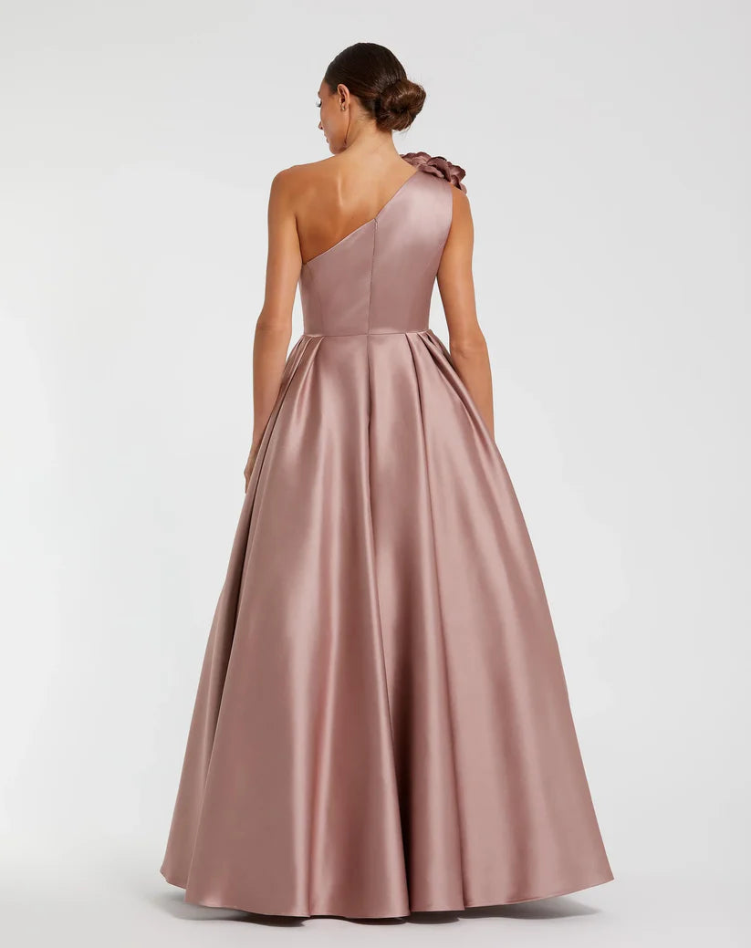 Elegant A-Line One Shoulder Sleeveless Zipper Up Floor-Length Prom Dress