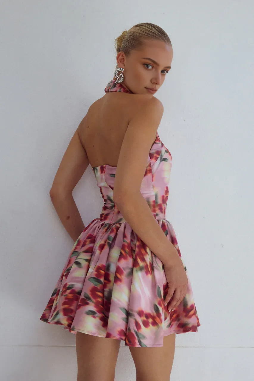 Elegant A-Line/Princess Halter Neck Sleeveless Backless Short-Mini Homecoming Dress