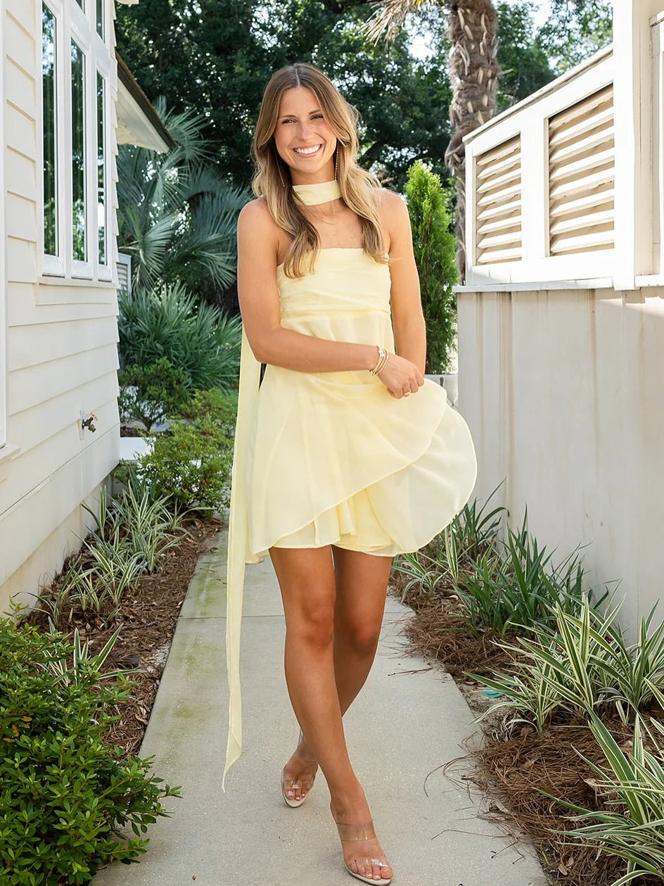 Elegant A-Line/Princess Strapless Sleeveless Zipper Up Short-Mini Homecoming Dress