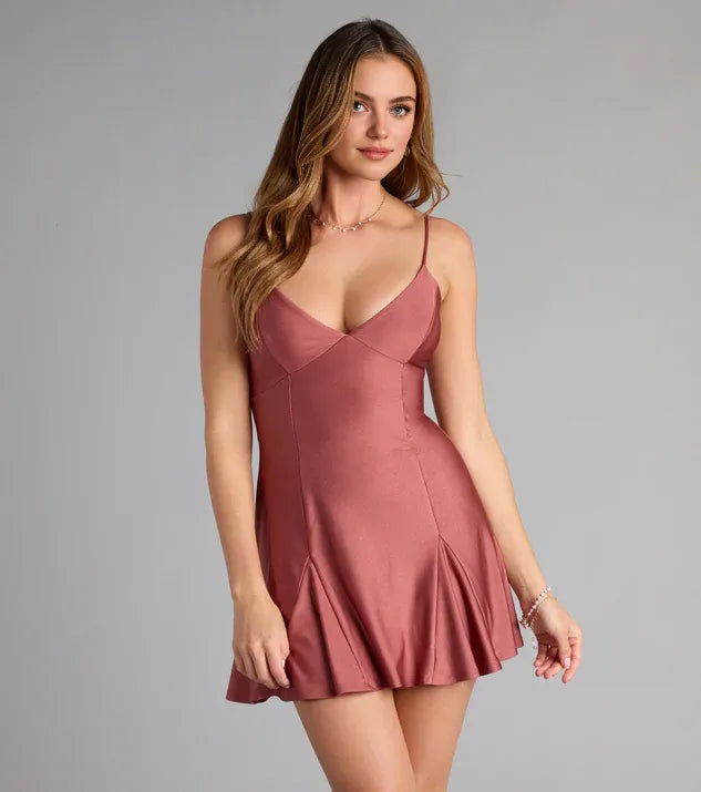 Elegant A-Line/Princess V Neck Sleeveless Backless Short-Mini Homecoming Dresses