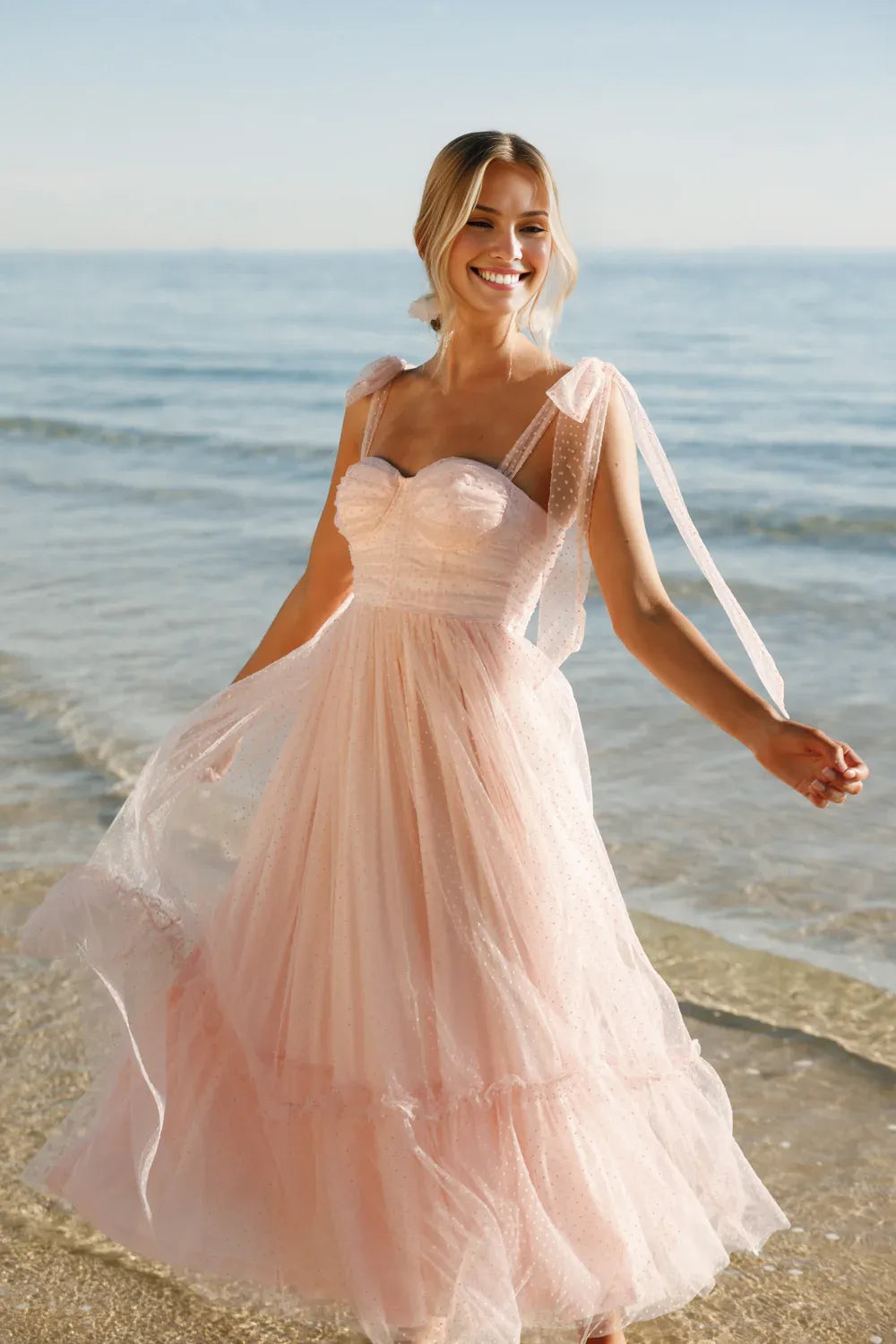 Elegant A-Line Sweetheart Neck Sleeveless Back Zip Ankle-Length Prom Dress