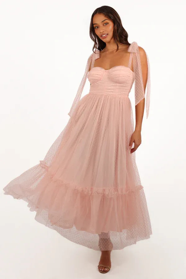 Elegant A-Line Sweetheart Neck Sleeveless Back Zip Ankle-Length Prom Dress