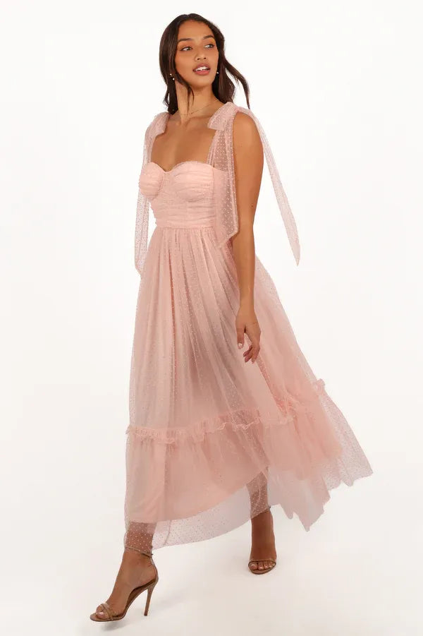 Elegant A-Line Sweetheart Neck Sleeveless Back Zip Ankle-Length Prom Dress
