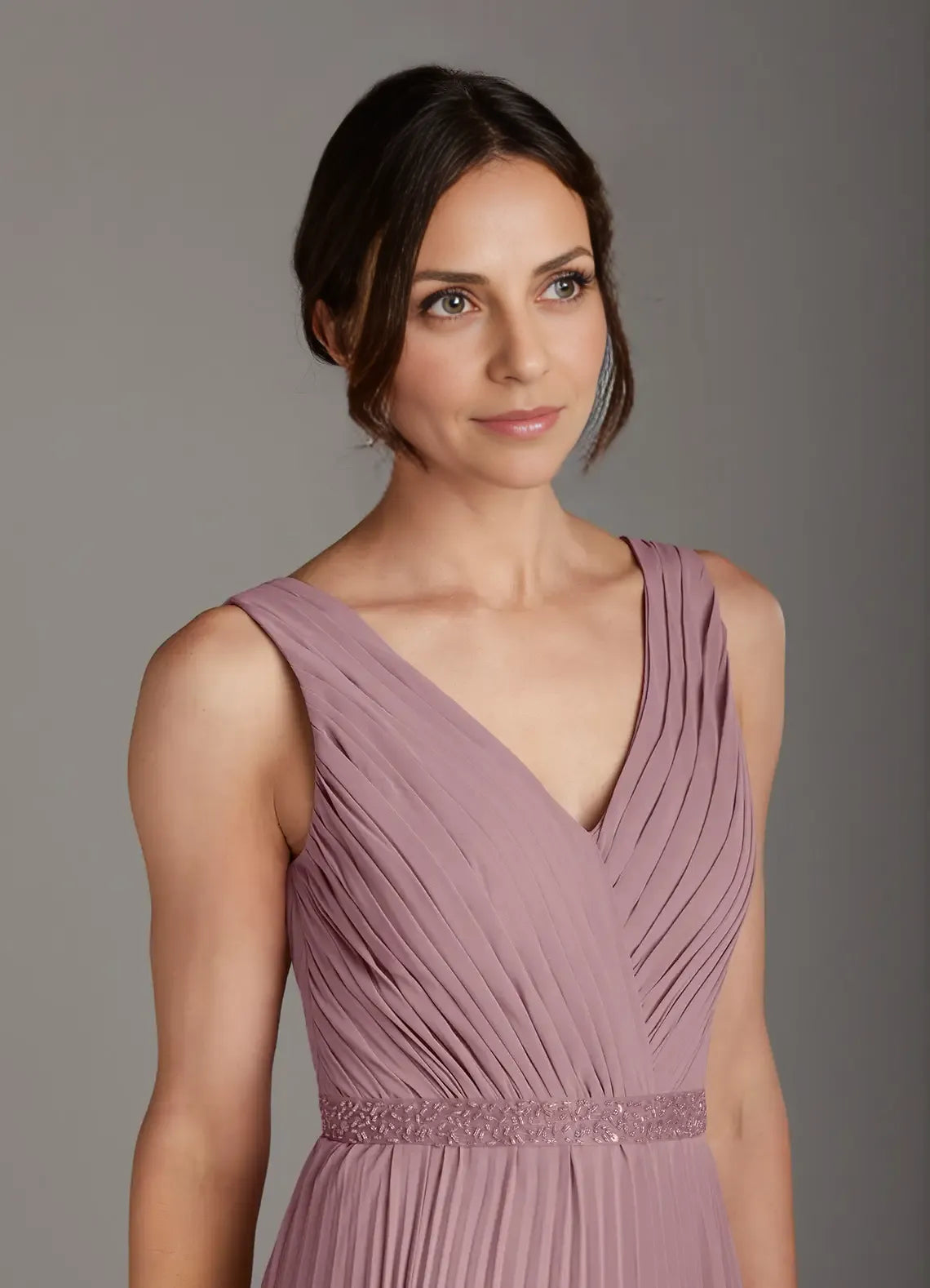 Elegant A-Line V-Neck Sleeveless V Back Floor-Length Mother of the Bride Dress