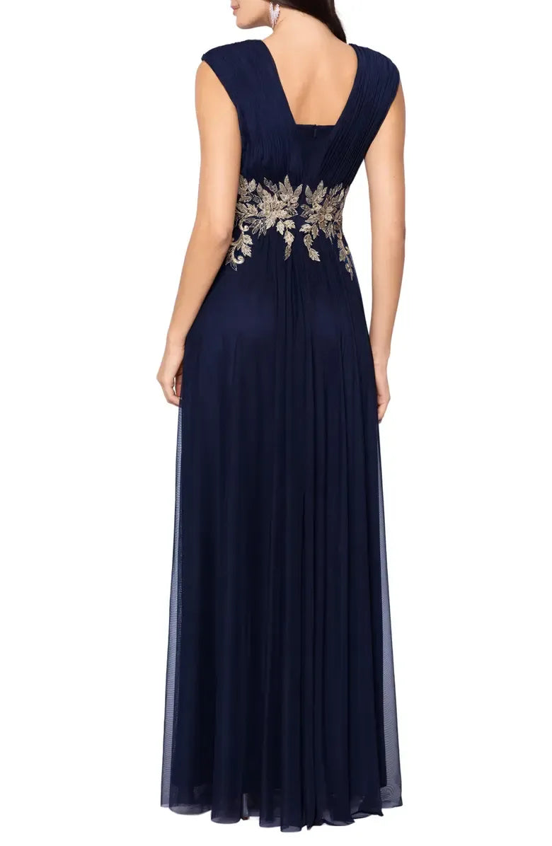 Elegant A-Line V Neck Sleeveless Backless Floor-Length Prom Dress