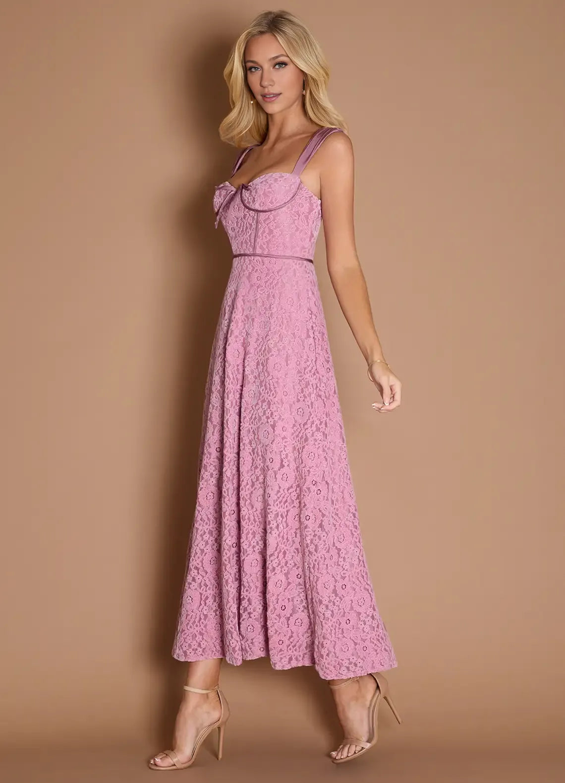 Elegant A-Line Wide Shoulder Straps Sleeveless Backless Ankle-Length Evening Dress