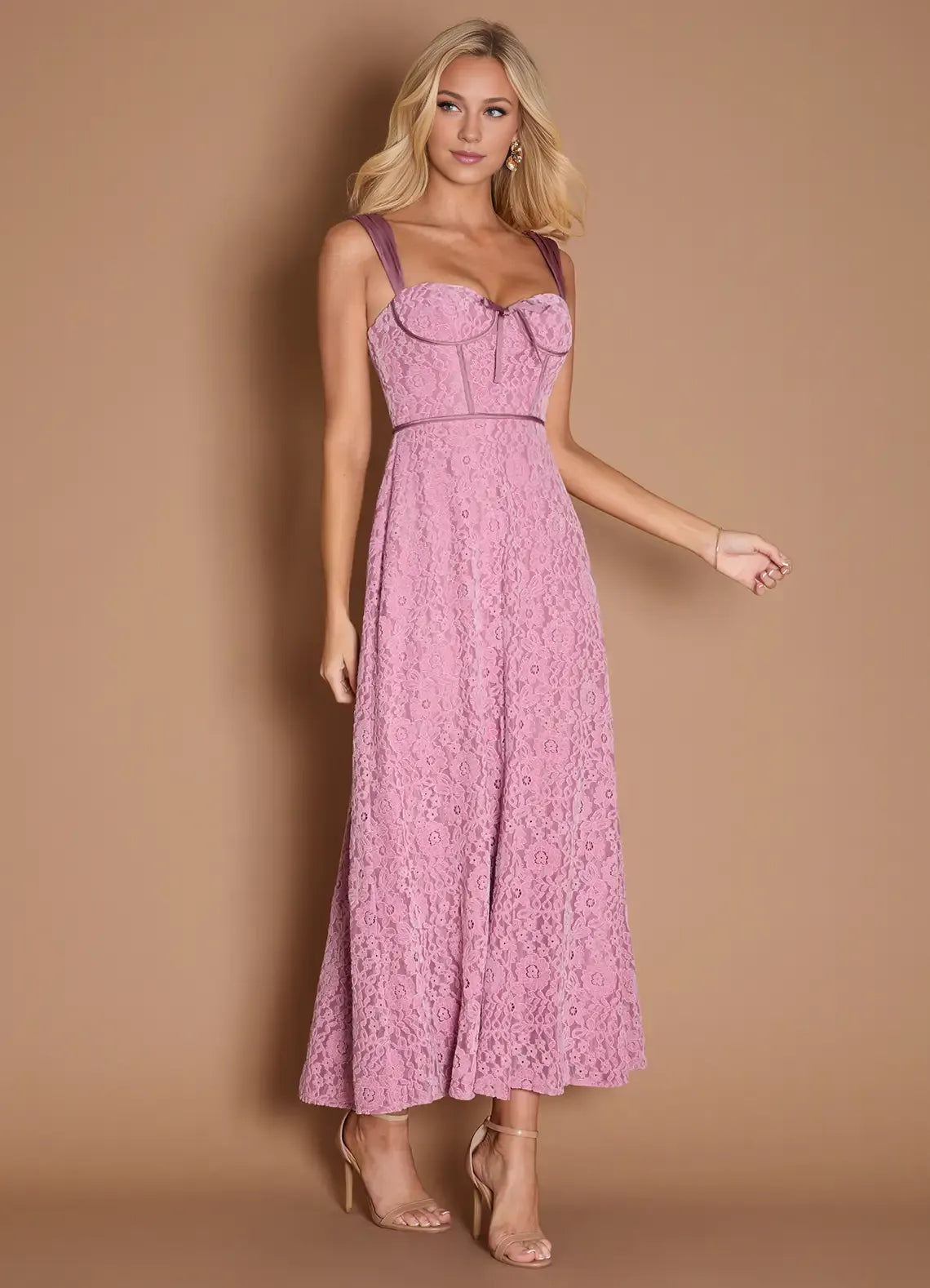 Elegant A-Line Wide Shoulder Straps Sleeveless Backless Ankle-Length Evening Dress