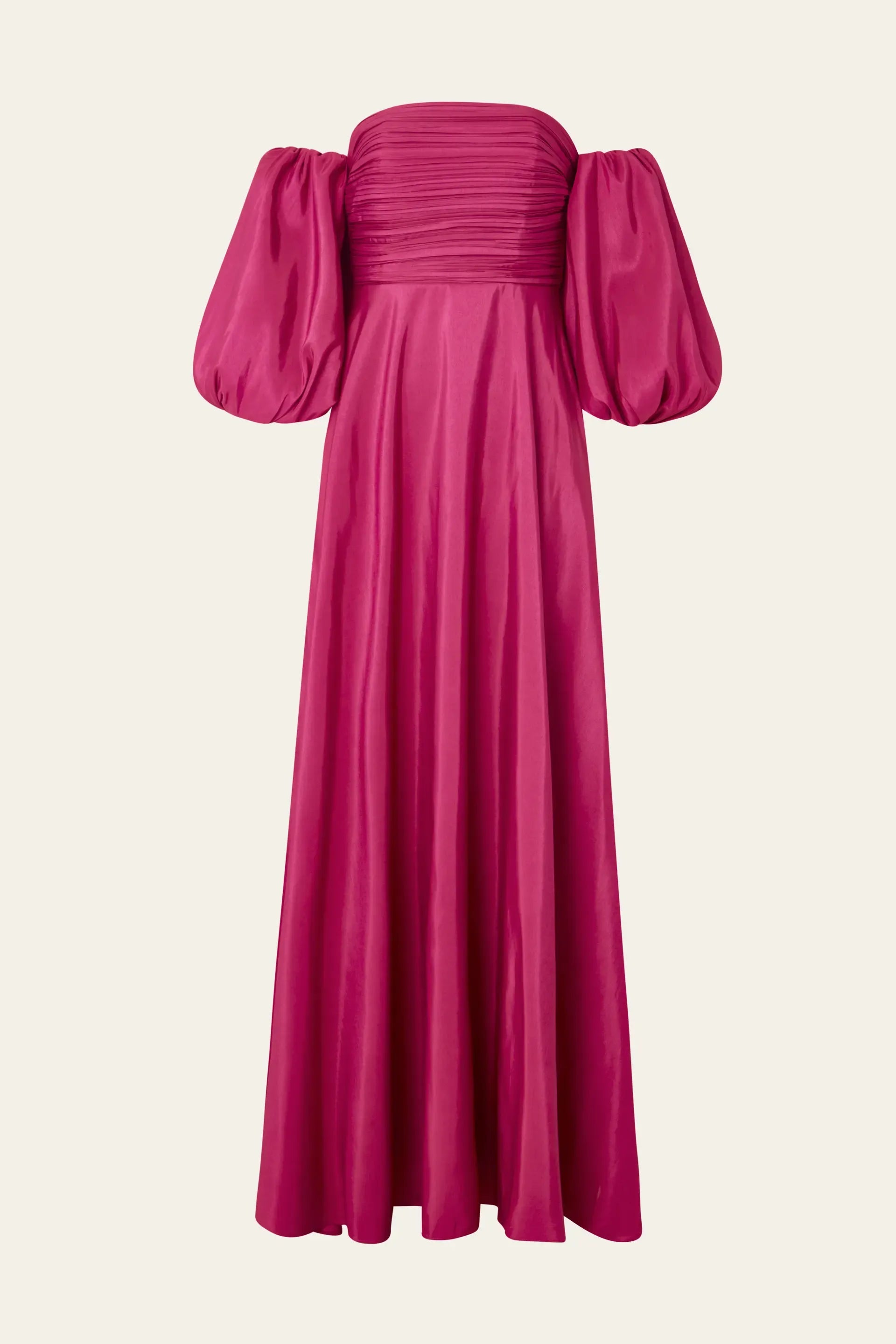 Elegant A-line Off Shoulder Puff Sleeve Backless Floor Length Evening Gown