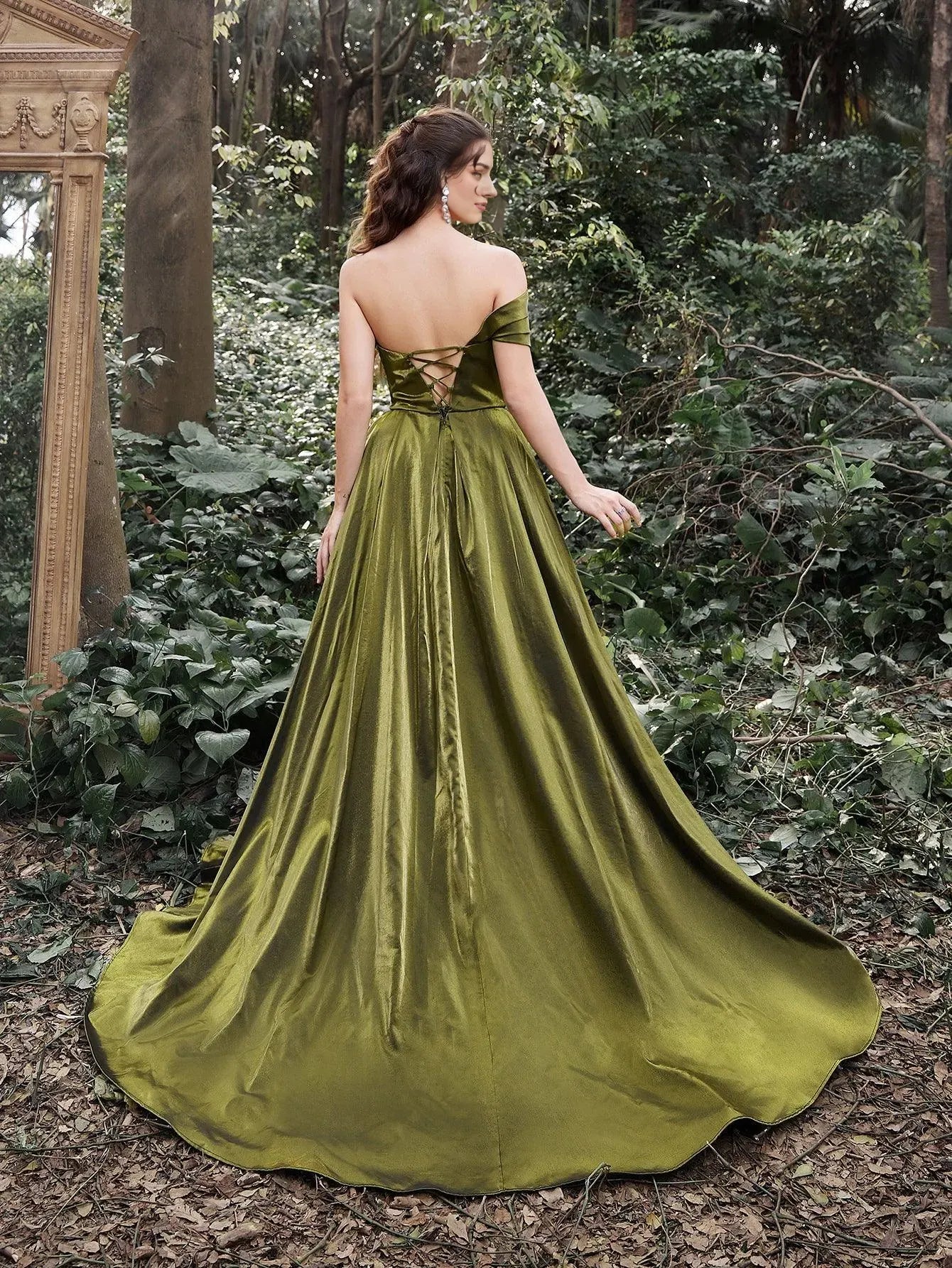 Elegant Evening Dresses/ Gorgeous Ruched Bodice Lace Up Back Maxi Satin Ball Dress Evening Dresses/ Evening Dresses For Women