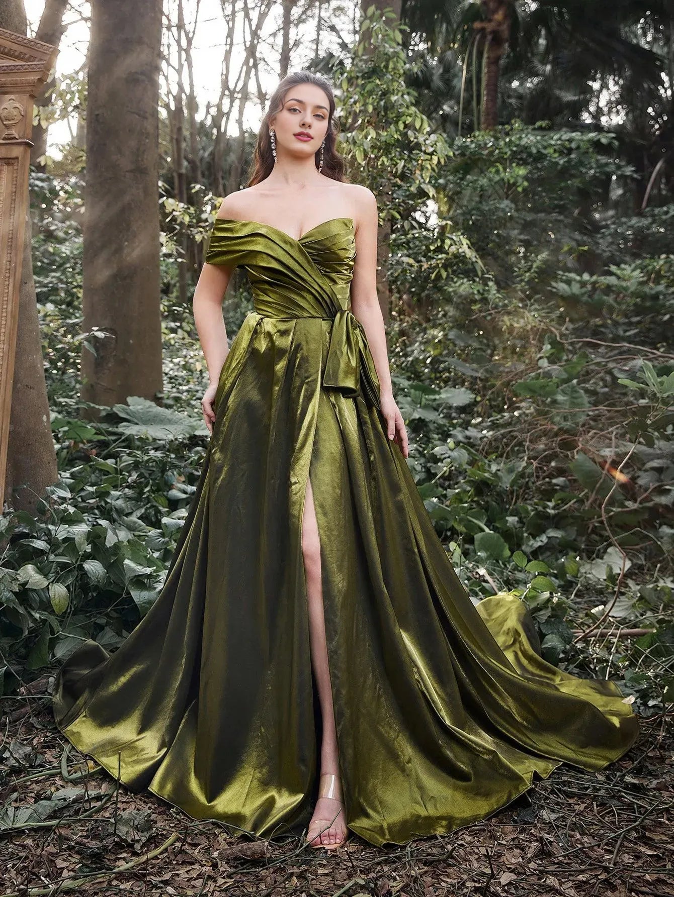 Elegant Evening Dresses/ Gorgeous Ruched Bodice Lace Up Back Maxi Satin Ball Dress Evening Dresses/ Evening Dresses For Women