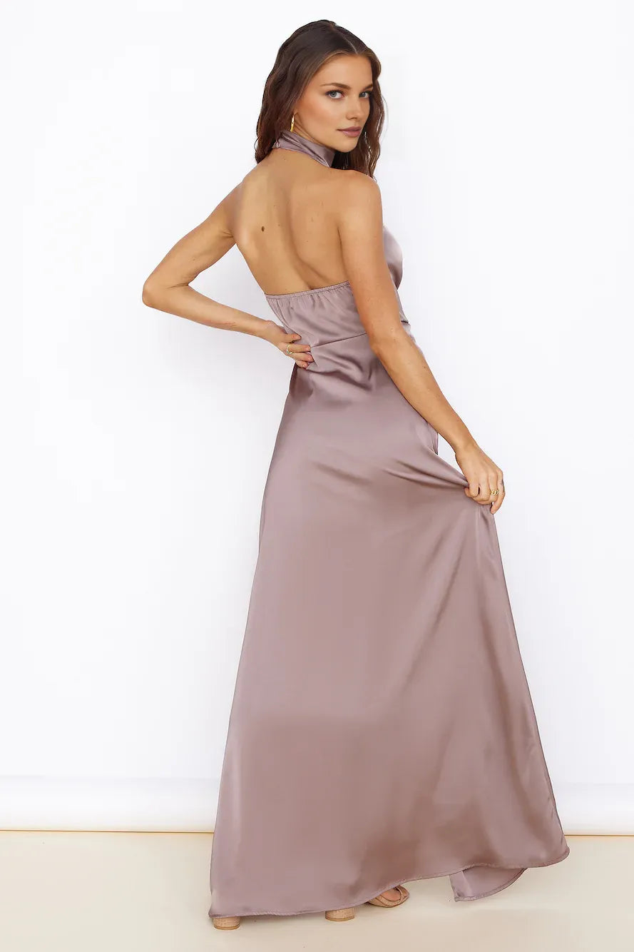 Elegant Mermaid High Neck Sleeveless Backless Floor-Length Prom Dress