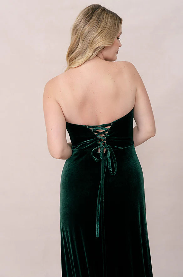 Elegant Mermaid Strapless Neck Sleeveless Velvet Floor-Length Prom Dress