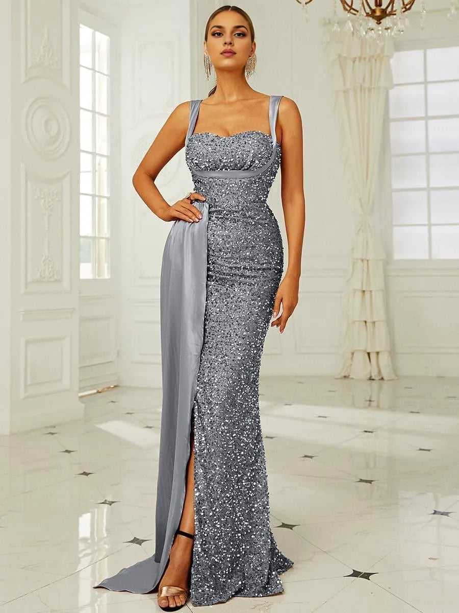 Charming Mermaid Sweetheart Neck Sleeveless Zipper Up Sweep/Brush Train Prom Dress