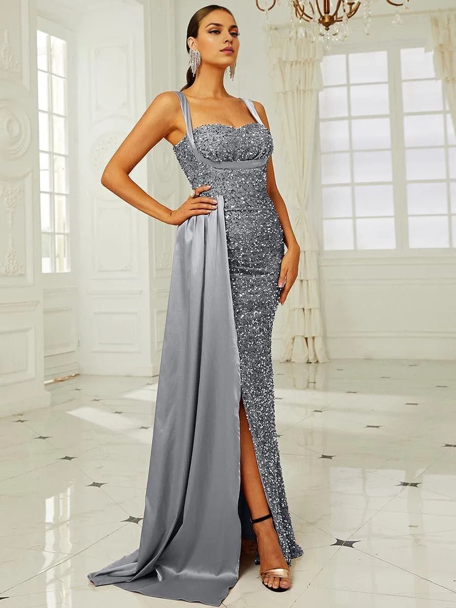 Charming Mermaid Sweetheart Neck Sleeveless Zipper Up Sweep/Brush Train Prom Dress
