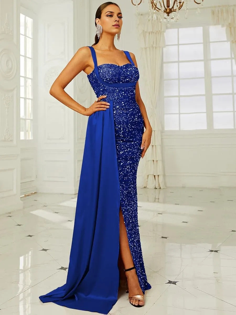 Beautiful Mermaid Sweetheart Neck Sleeveless Zipper Up Sweep/Brush Train Prom Dress