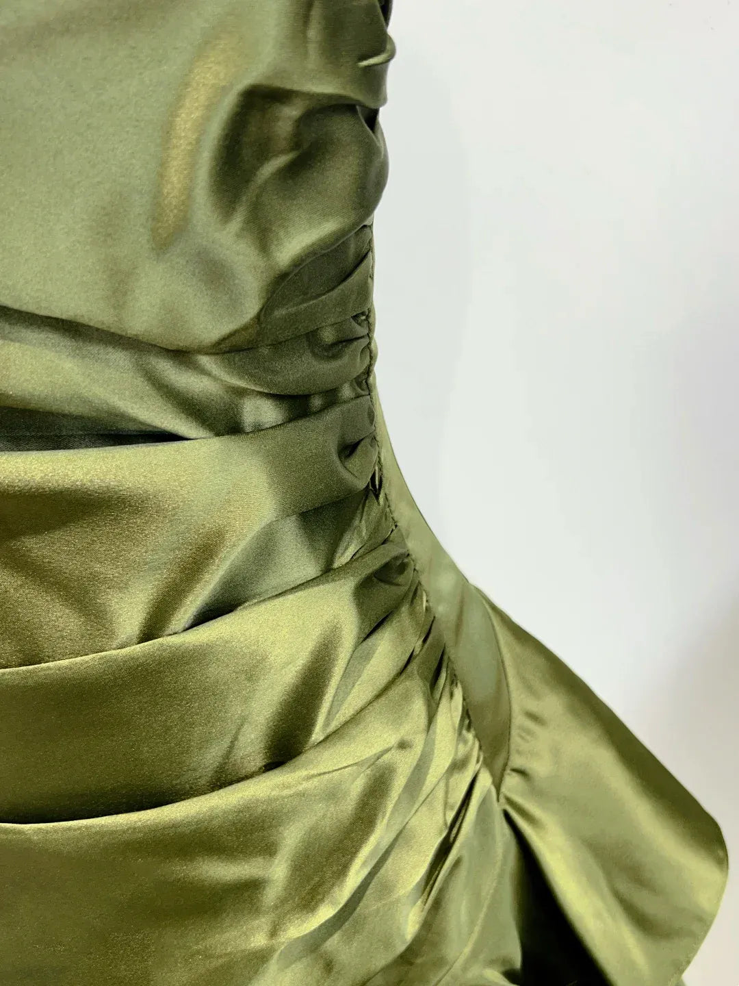 Elegant Off-The-Shoulder Sleeveless Mermaid Ruffles Satin Floor-Length Prom Dress