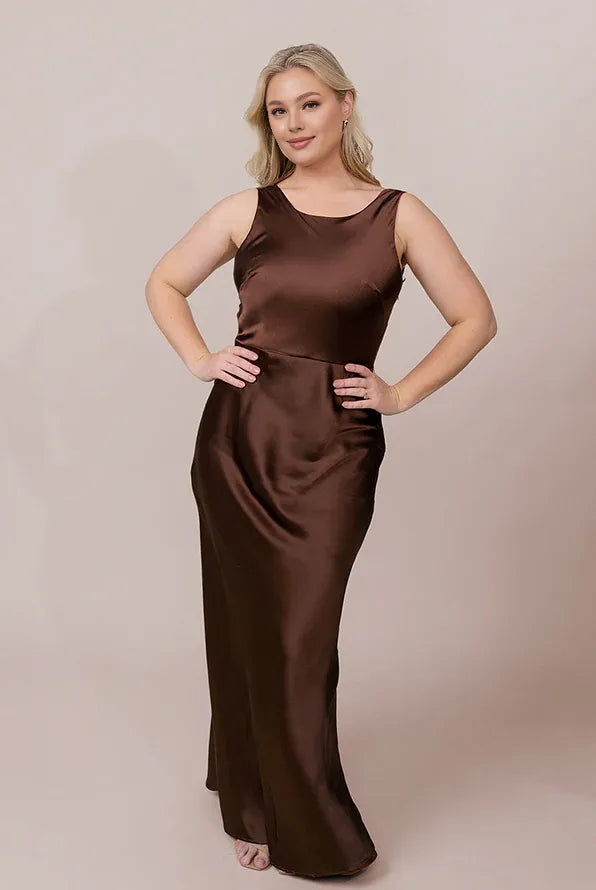 Elegant Sheath/Column Scoop Neck Sleeveless Backless Floor-Length Prom Dress