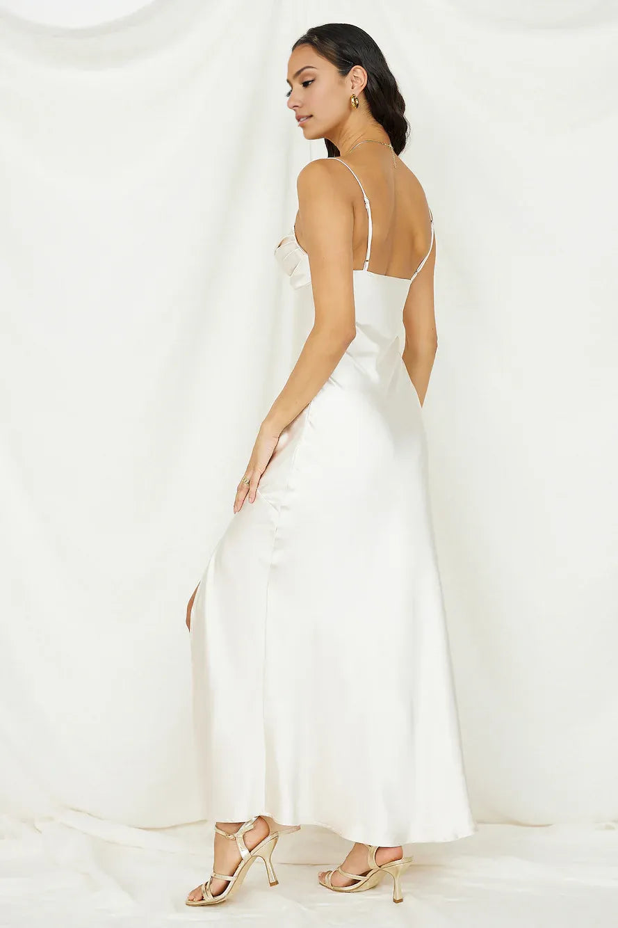 Elegant Sheath/Column Spaghetti Straps Sleeveless Backless Floor-Length Prom Dress