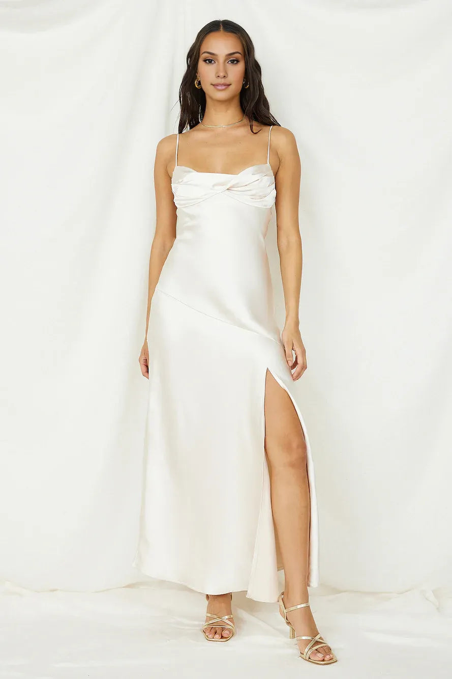 Elegant Sheath/Column Spaghetti Straps Sleeveless Backless Floor-Length Prom Dress