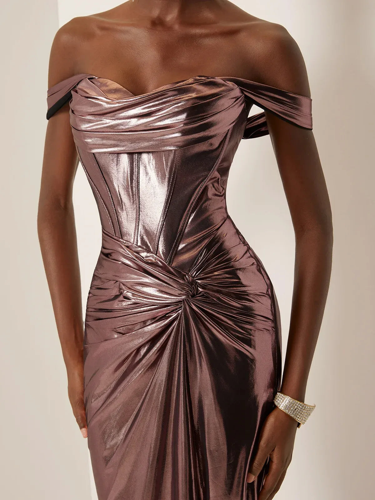 Elegant Sheath Off The Shoulder Sleeveless Lace Up Floor-Length Evening Dress