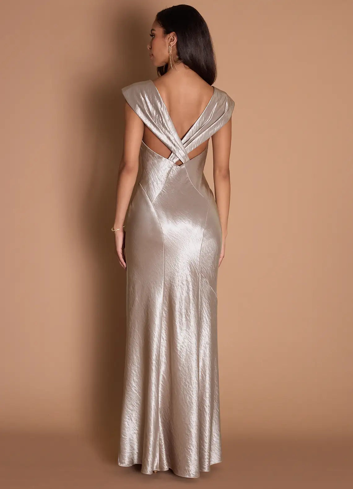 Elegant Sheath V Neck Sleeveless Backless Floor-Length Evening Dress