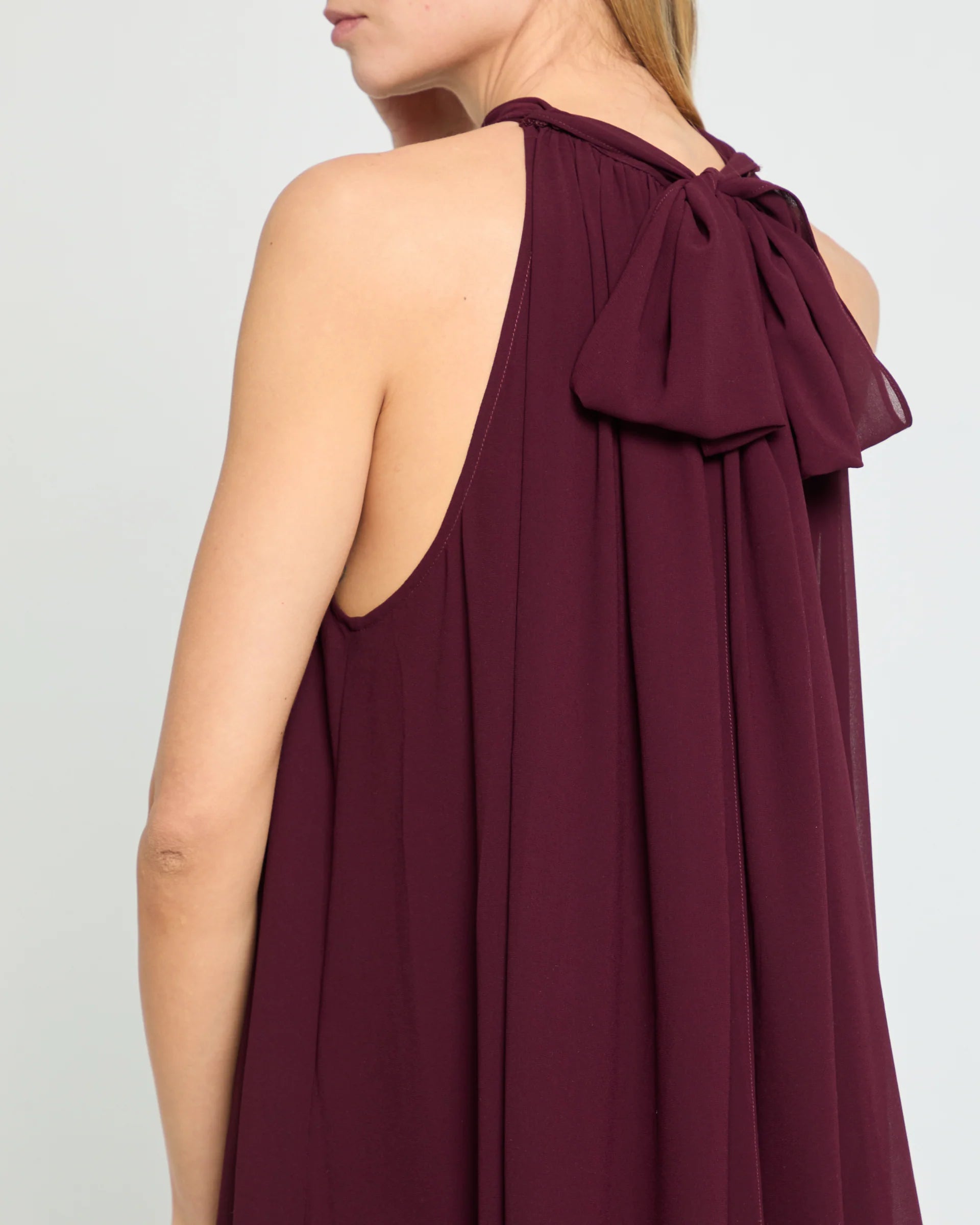 Weitese Dress Elegant Straight Tube Floor-Length Sleeveless Party Dresses Halter Neck Satin Solid Color Open Back Evening Dress