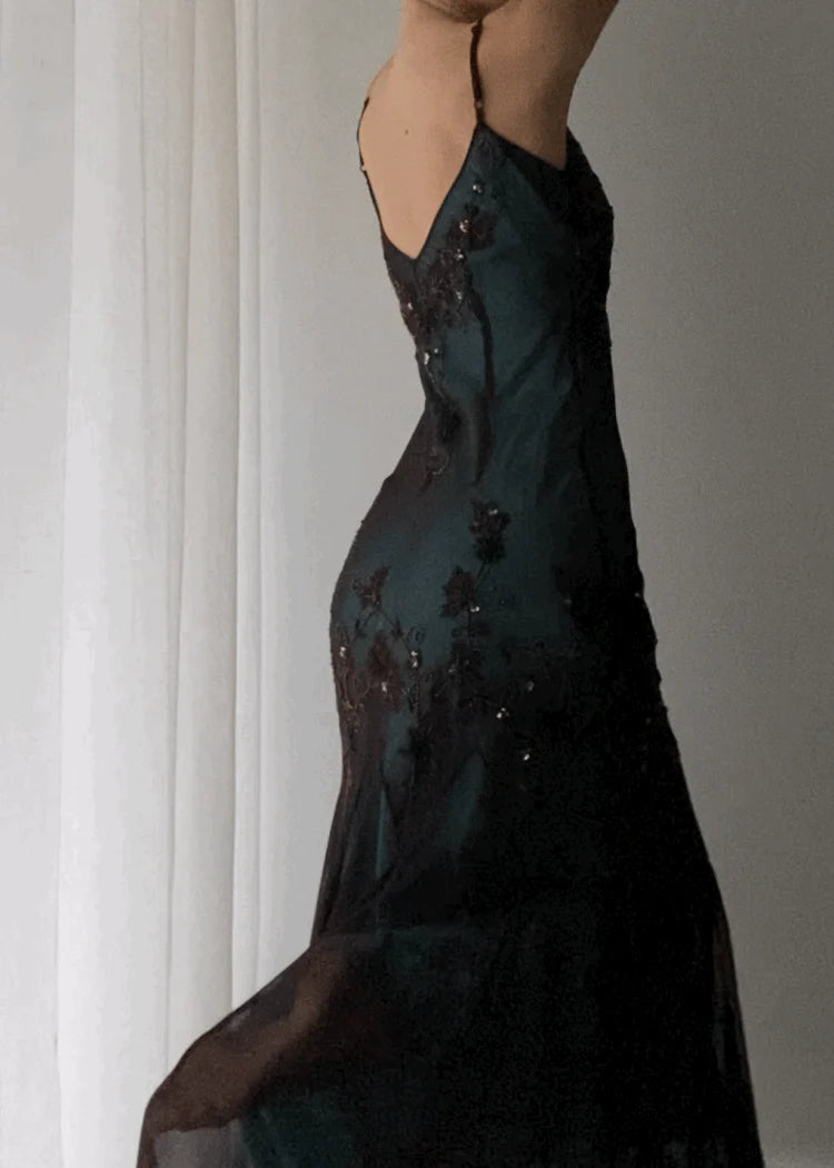 Weitese Dress Prom Dress Stores Elegant Teal Spaghetti Straps Beading Vintage Prom Dress Formal Dresses