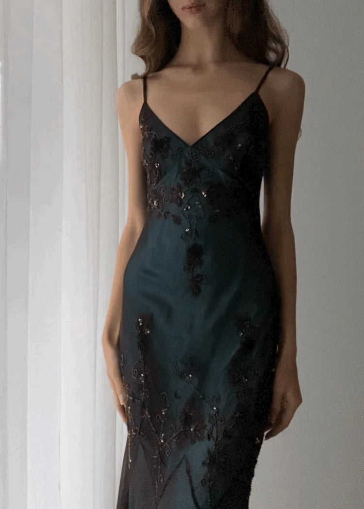 Weitese Dress Prom Dress Stores Elegant Teal Spaghetti Straps Beading Vintage Prom Dress Formal Dresses